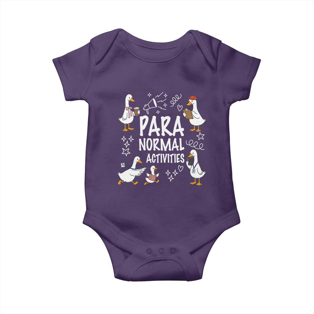 Silly Goose Para Normal Activities Baby Onesie Funny SPED Teachers Aide Para Normal Activities TS14 Purple Print Your Wear