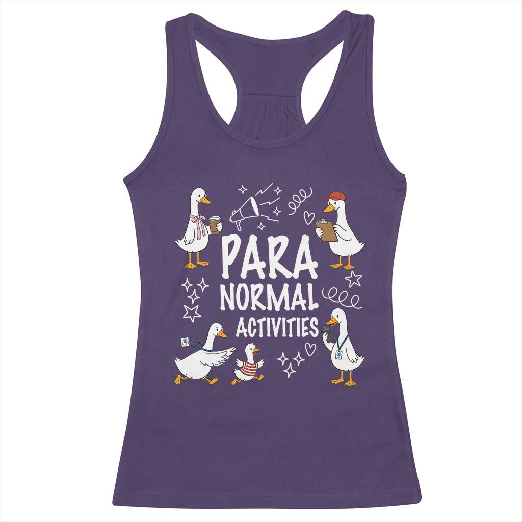 Silly Goose Para Normal Activities Racerback Tank Top Funny SPED Teachers Aide Para Normal Activities TS14 Purple Print Your Wear
