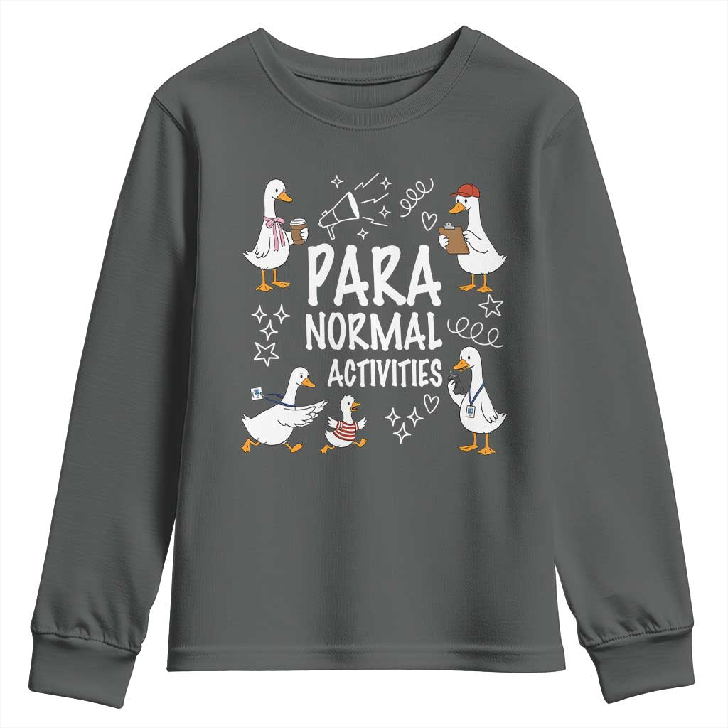 Silly Goose Para Normal Activities Youth Sweatshirt Funny SPED Teachers Aide Para Normal Activities TS14 Dark Heather Print Your Wear