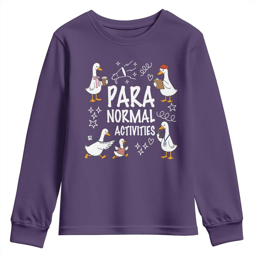 Silly Goose Para Normal Activities Youth Sweatshirt Funny SPED Teachers Aide Para Normal Activities TS14 Purple Print Your Wear