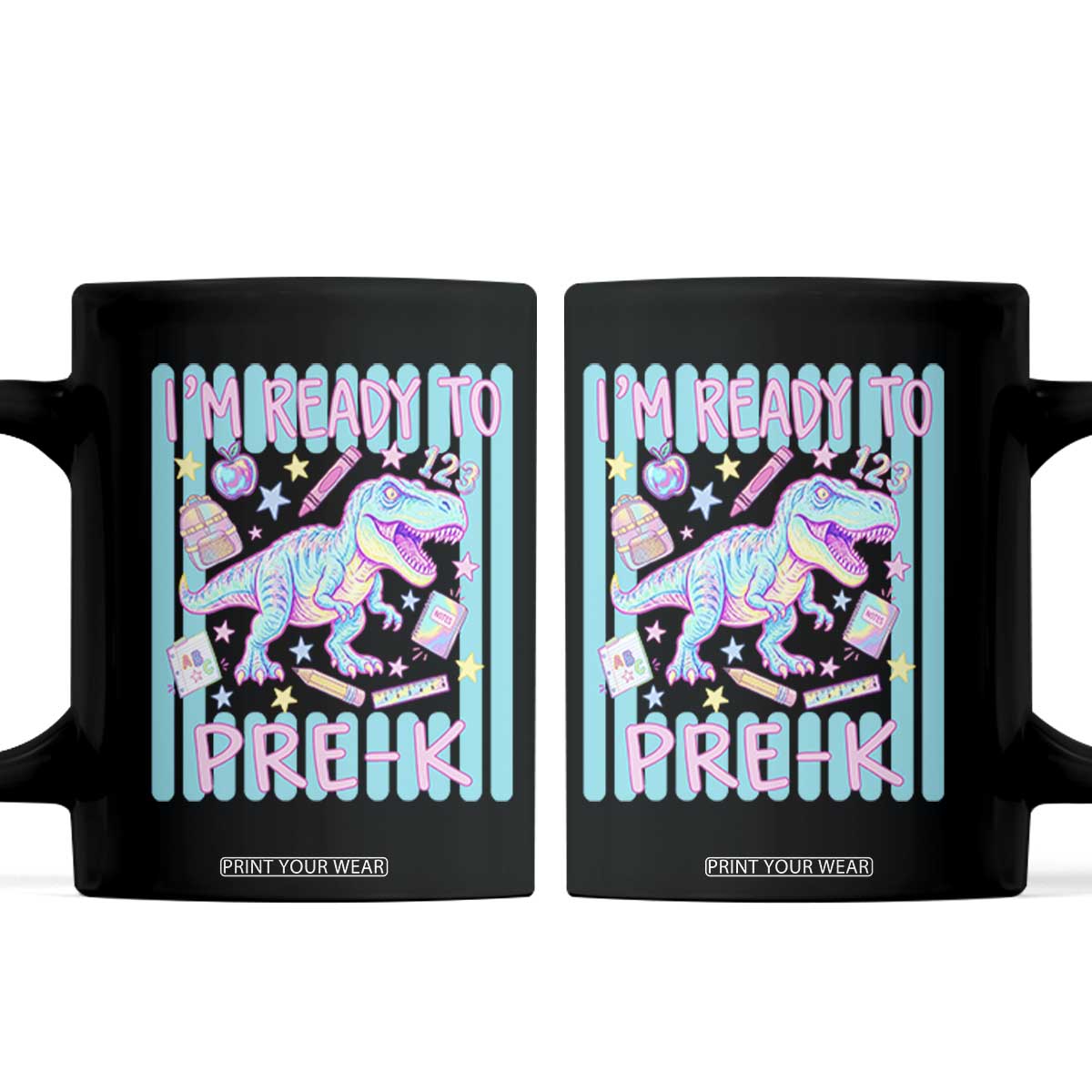 Funny Dinosaur First Day of School Pre-k Kindergarten Coffee Mug I'm Ready To Pre K