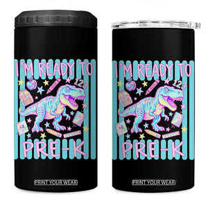 Funny Dinosaur First Day of School Pre-k Kindergarten 4 in 1 Can Cooler Tumbler I'm Ready To Pre K