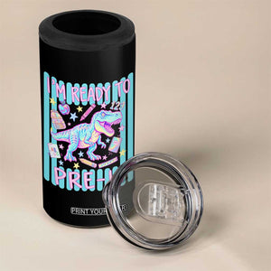 Funny Dinosaur First Day of School Pre-k Kindergarten 4 in 1 Can Cooler Tumbler I'm Ready To Pre K