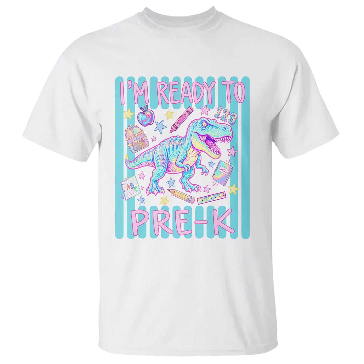 Funny Dinosaur First Day of School Pre-k Kindergarten T Shirt I'm Ready To Pre K