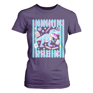 Funny Dinosaur First Day of School Pre-k Kindergarten T Shirt For Women I'm Ready To Pre K