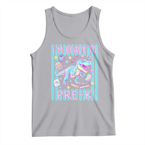 Funny Dinosaur First Day of School Pre-k Kindergarten Tank Top I'm Ready To Pre K