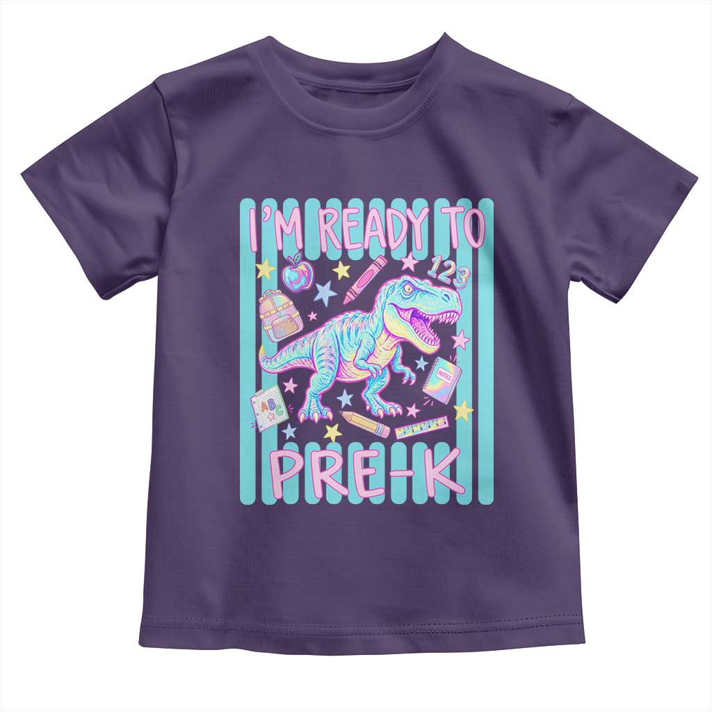 Funny Dinosaur First Day of School Pre-k Kindergarten Toddler T Shirt I'm Ready To Pre K