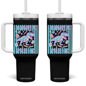Funny Dinosaur First Day of School Pre-k Kindergarten Tumbler With Handle I'm Ready To Pre K