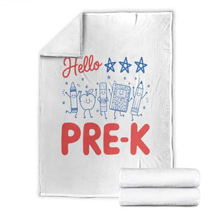 First Day of Pre-K Boys Girls Toddler Preschool Patriotic US Throw Blanket TS14 White Print Your Wear