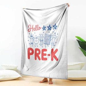 First Day of Pre-K Boys Girls Toddler Preschool Patriotic US Throw Blanket TS14 Print Your Wear