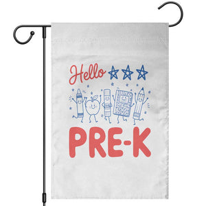 First Day of Pre-K Boys Girls Toddler Preschool Patriotic US Garden Flag TS14 White Print Your Wear