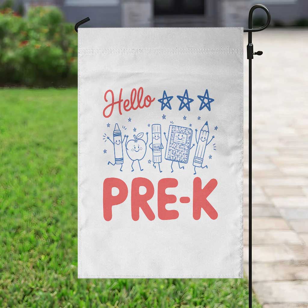 First Day of Pre-K Boys Girls Toddler Preschool Patriotic US Garden Flag TS14 Print Your Wear
