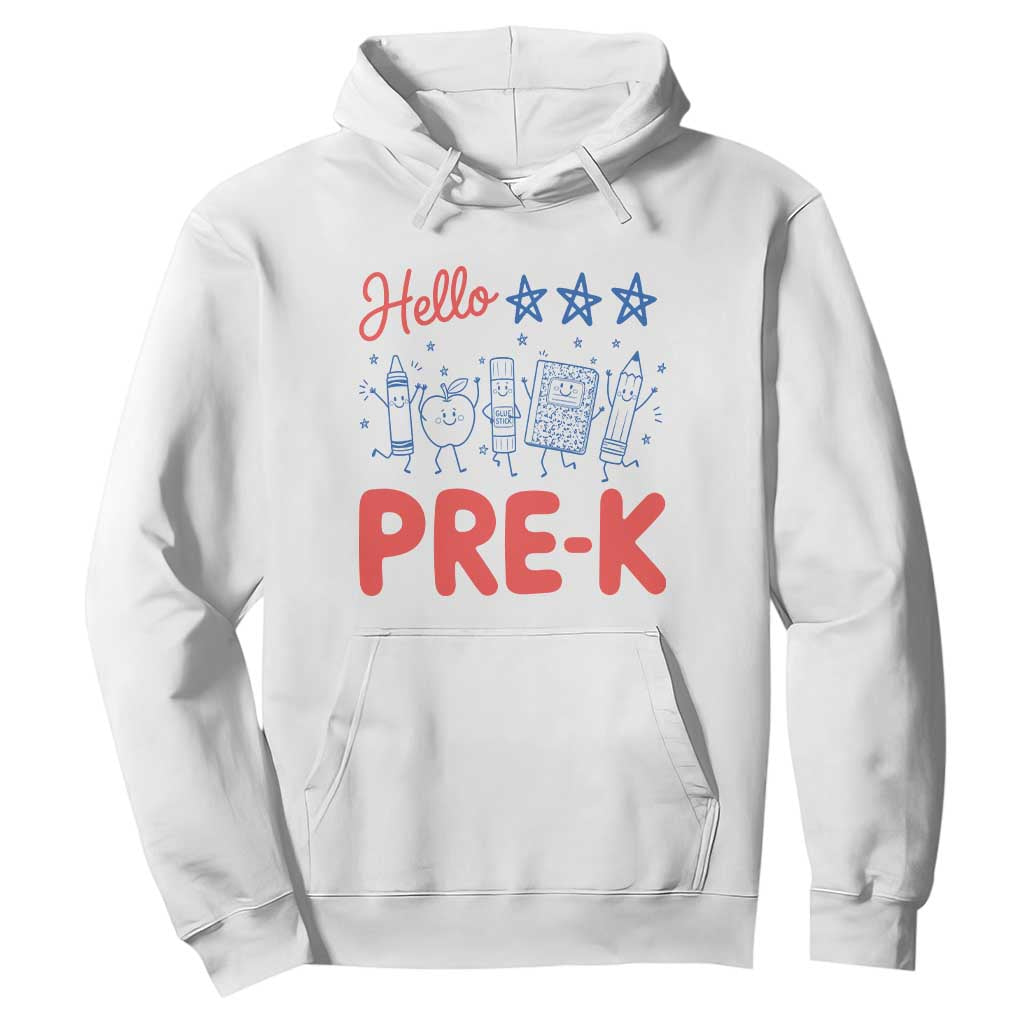 First Day of Pre-K Boys Girls Toddler Preschool Patriotic US Hoodie TS14 White Print Your Wear