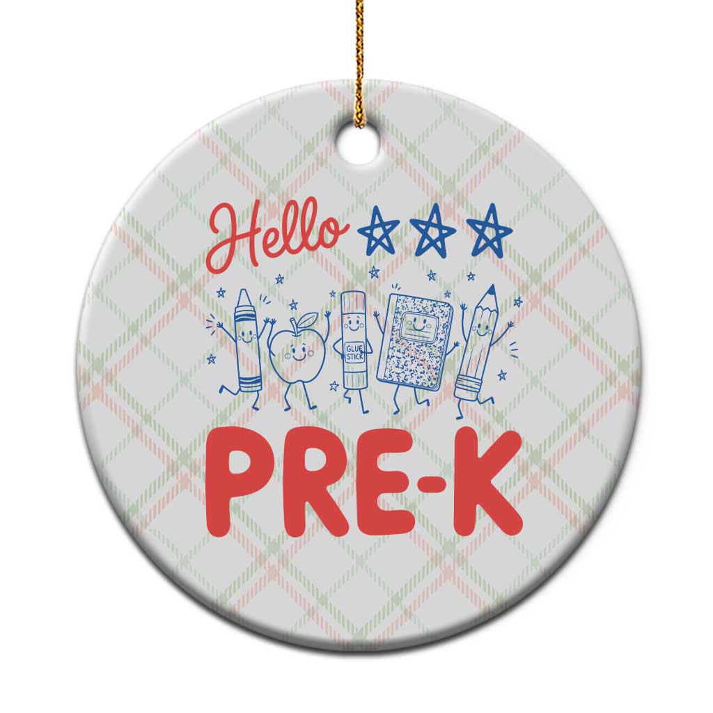 First Day of Pre-K Boys Girls Toddler Preschool Patriotic US Ceramic Ornament TS14 1pc Christmas Plaid Print Your Wear