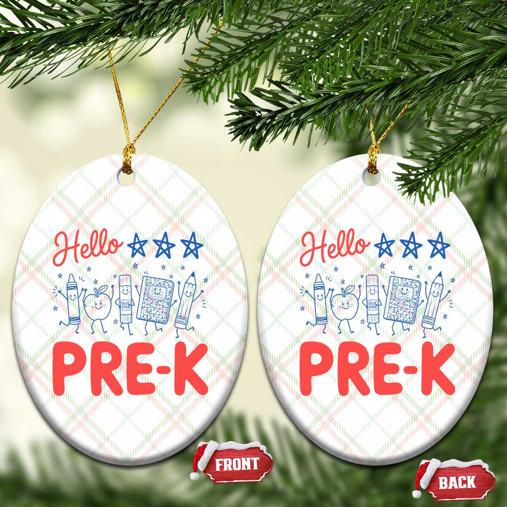 First Day of Pre-K Boys Girls Toddler Preschool Patriotic US Ceramic Ornament TS14 Print Your Wear