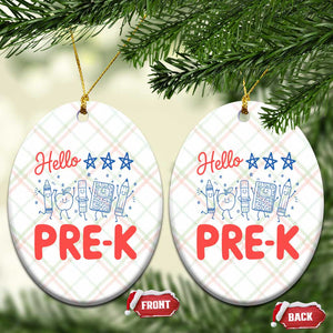 First Day of Pre-K Boys Girls Toddler Preschool Patriotic US Ceramic Ornament TS14 Print Your Wear