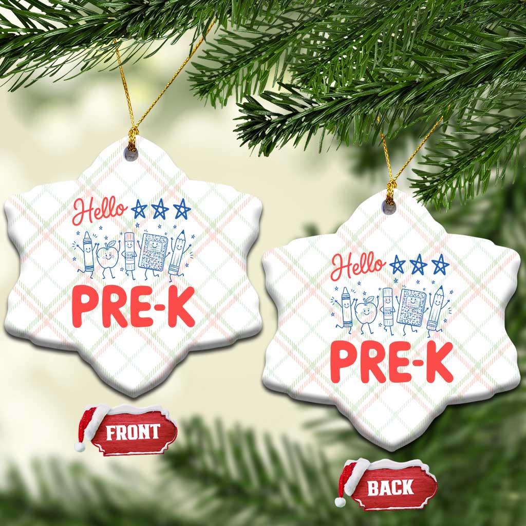 First Day of Pre-K Boys Girls Toddler Preschool Patriotic US Ceramic Ornament TS14 Print Your Wear