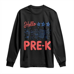 First Day of Pre-K Boys Girls Toddler Preschool Patriotic US Long Sleeve Shirt TS14 Black Print Your Wear