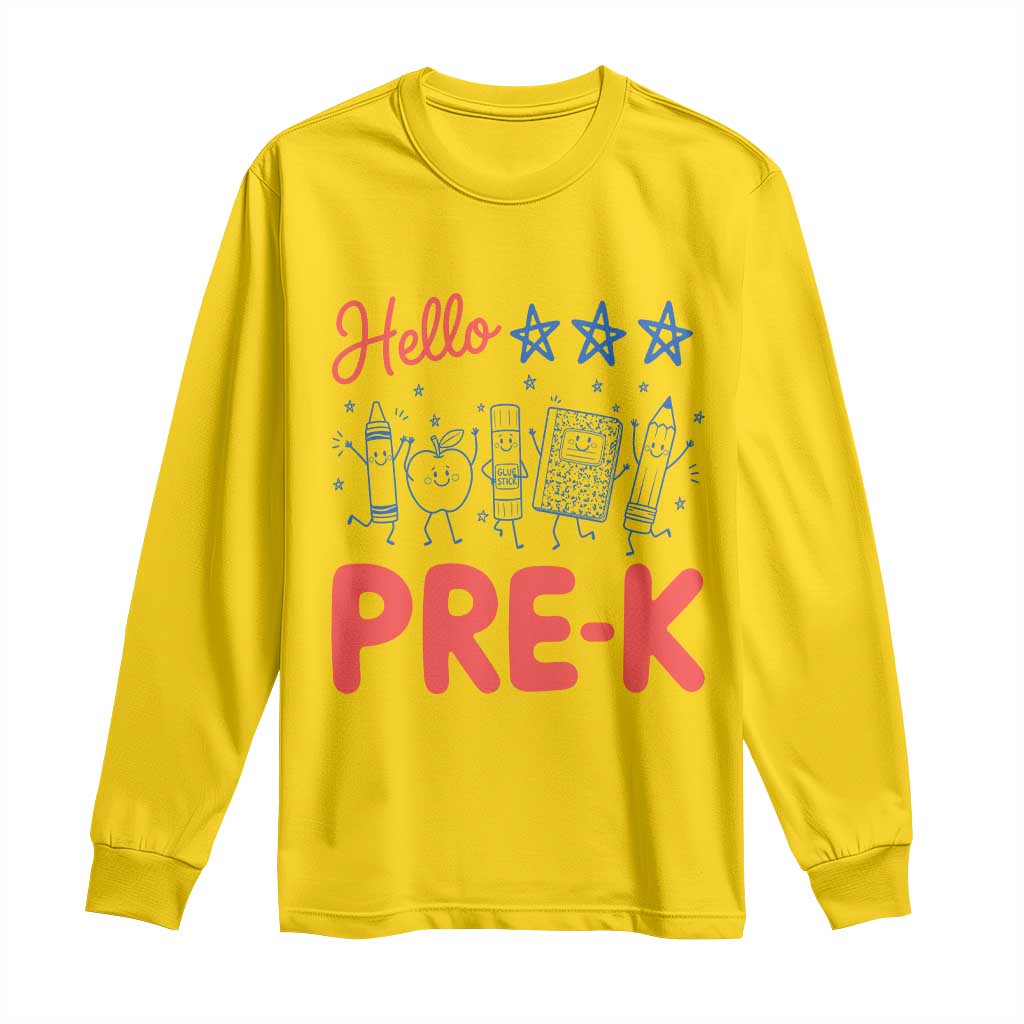 First Day of Pre-K Boys Girls Toddler Preschool Patriotic US Long Sleeve Shirt TS14 Daisy Print Your Wear