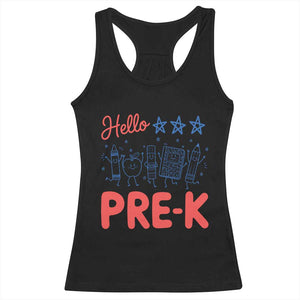 First Day of Pre-K Boys Girls Toddler Preschool Patriotic US Racerback Tank Top TS14 Black Print Your Wear