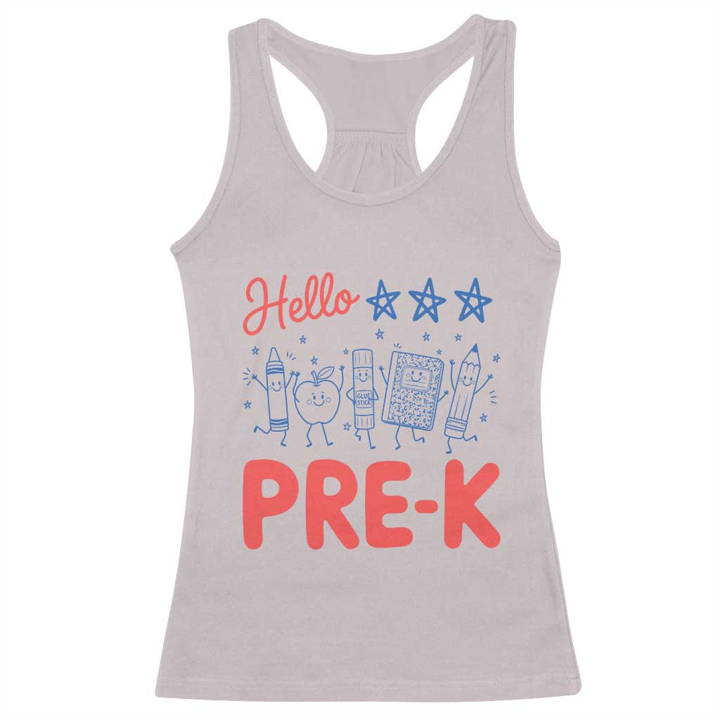 First Day of Pre-K Boys Girls Toddler Preschool Patriotic US Racerback Tank Top TS14 Ice Gray Print Your Wear