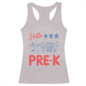First Day of Pre-K Boys Girls Toddler Preschool Patriotic US Racerback Tank Top TS14 Ice Gray Print Your Wear