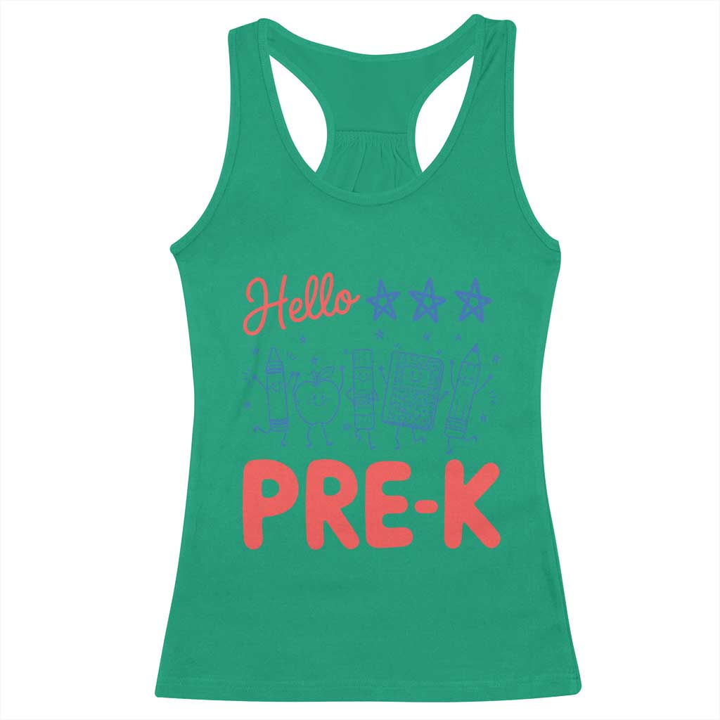 First Day of Pre-K Boys Girls Toddler Preschool Patriotic US Racerback Tank Top TS14 Irish Green Print Your Wear