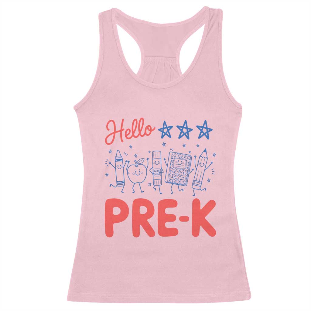 First Day of Pre-K Boys Girls Toddler Preschool Patriotic US Racerback Tank Top TS14 Light Pink Print Your Wear