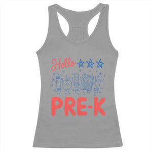 First Day of Pre-K Boys Girls Toddler Preschool Patriotic US Racerback Tank Top TS14 Sport Gray Print Your Wear