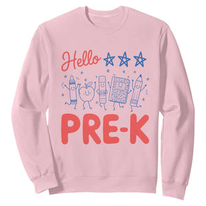 First Day of Pre-K Boys Girls Toddler Preschool Patriotic US Sweatshirt TS14 Light Pink Print Your Wear