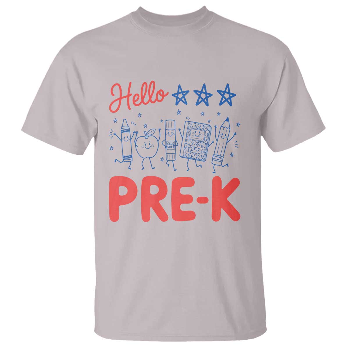 First Day of Pre-K Boys Girls Toddler Preschool Patriotic US T Shirt TS14 Ice Gray Print Your Wear