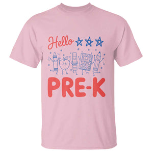First Day of Pre-K Boys Girls Toddler Preschool Patriotic US T Shirt TS14 Light Pink Print Your Wear