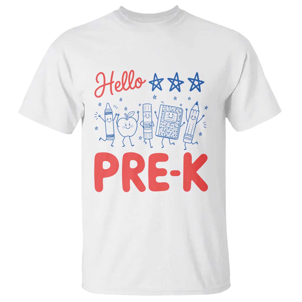 First Day of Pre-K Boys Girls Toddler Preschool Patriotic US T Shirt TS14 White Print Your Wear