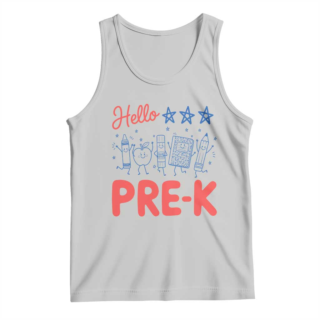 First Day of Pre-K Boys Girls Toddler Preschool Patriotic US Tank Top TS14 Ash Print Your Wear