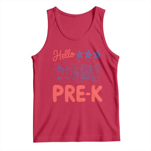 First Day of Pre-K Boys Girls Toddler Preschool Patriotic US Tank Top TS14 Red Print Your Wear