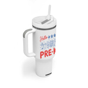 First Day of Pre-K Boys Girls Toddler Preschool Patriotic US Tumbler With Handle TS14 Print Your Wear