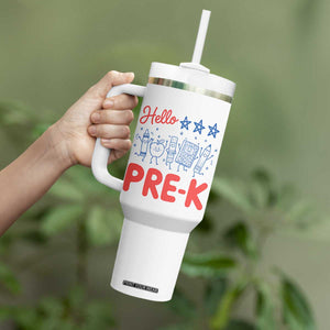 First Day of Pre-K Boys Girls Toddler Preschool Patriotic US Tumbler With Handle TS14 Print Your Wear
