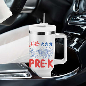 First Day of Pre-K Boys Girls Toddler Preschool Patriotic US Tumbler With Handle TS14 Print Your Wear