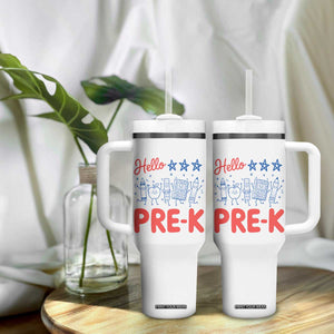 First Day of Pre-K Boys Girls Toddler Preschool Patriotic US Tumbler With Handle TS14 Print Your Wear