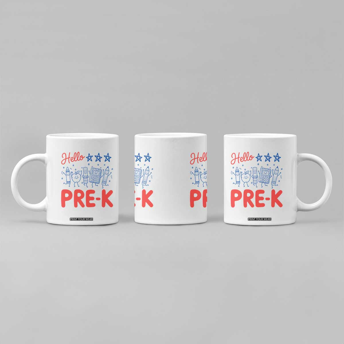 First Day of Pre-K Boys Girls Toddler Preschool Patriotic US Coffee Mug TS14 Print Your Wear