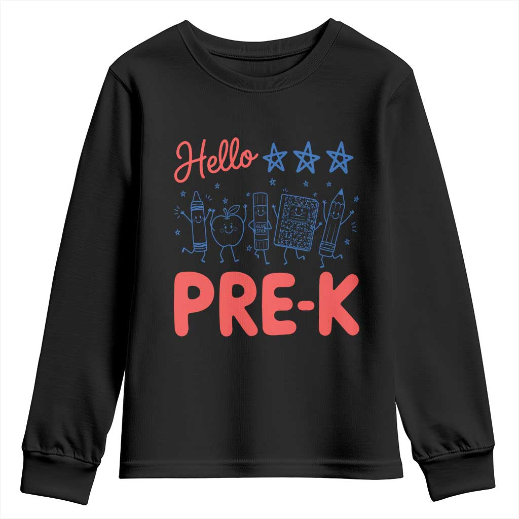 First Day of Pre-K Boys Girls Toddler Preschool Patriotic US Youth Sweatshirt TS14 Black Print Your Wear