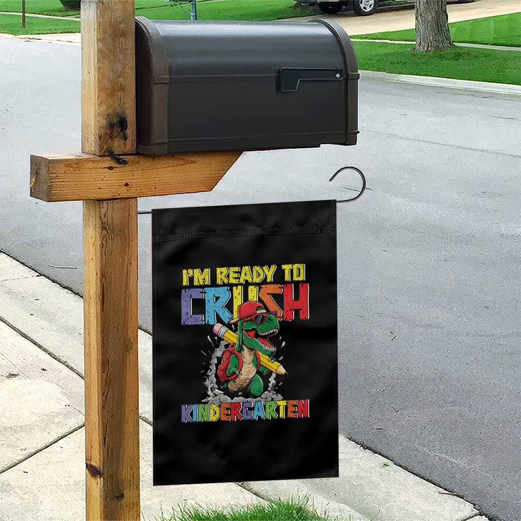 I'm Ready to Crush Pre-K Back to School T-Rex Dinosaur Garden Flag