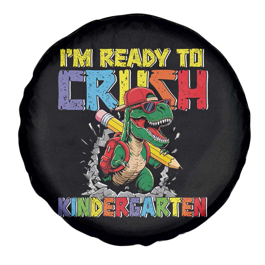 I'm Ready to Crush Pre-K Back to School T-Rex Dinosaur Spare Tire Cover
