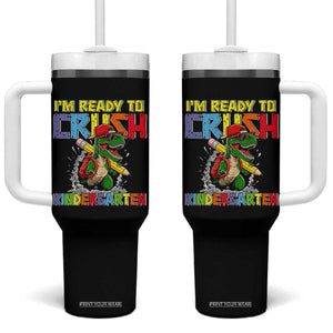 I'm Ready to Crush Pre-K Back to School T-Rex Dinosaur Tumbler With Handle