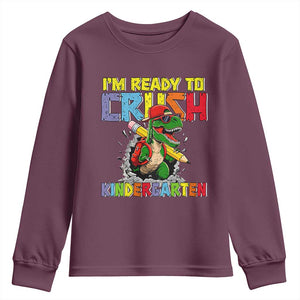 I'm Ready to Crush Pre-K Back to School T-Rex Dinosaur Youth Sweatshirt