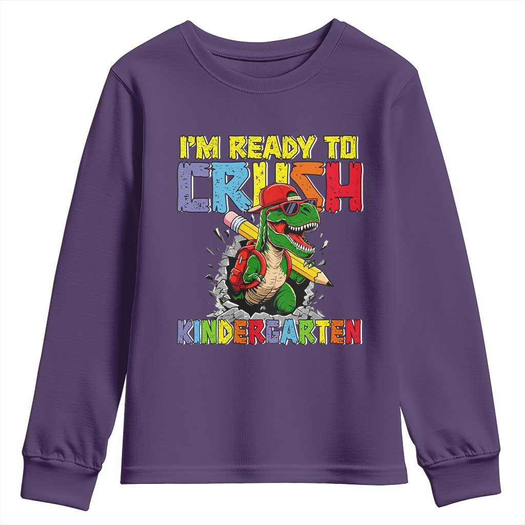 I'm Ready to Crush Pre-K Back to School T-Rex Dinosaur Youth Sweatshirt