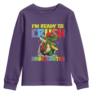 I'm Ready to Crush Pre-K Back to School T-Rex Dinosaur Youth Sweatshirt