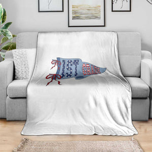 1st Grade Teacher Pennant US Flag Back to School Throw Blanket