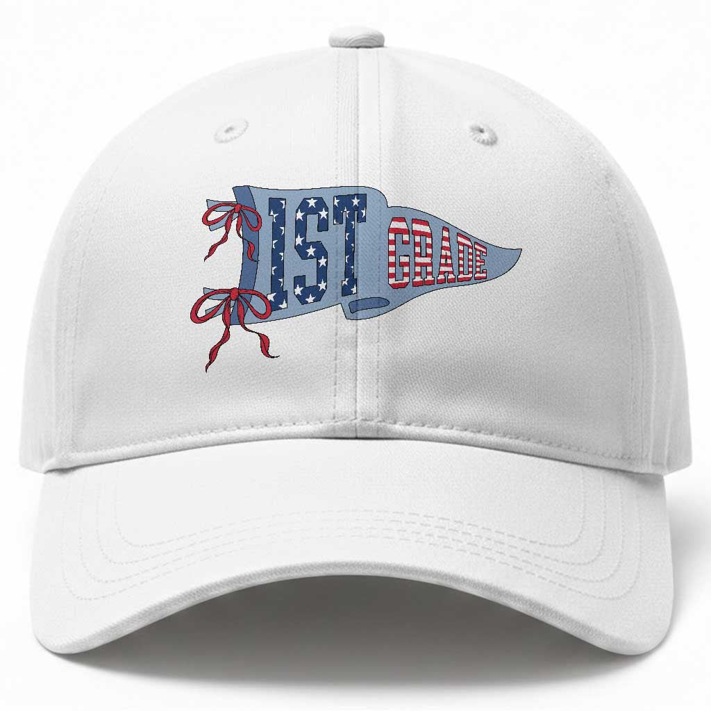 1st Grade Teacher Pennant US Flag Back to School Baseball Cap