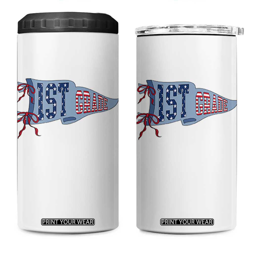 1st Grade Teacher Pennant US Flag Back to School 4 in 1 Can Cooler Tumbler TS14 One Size: 16 oz White Print Your Wear